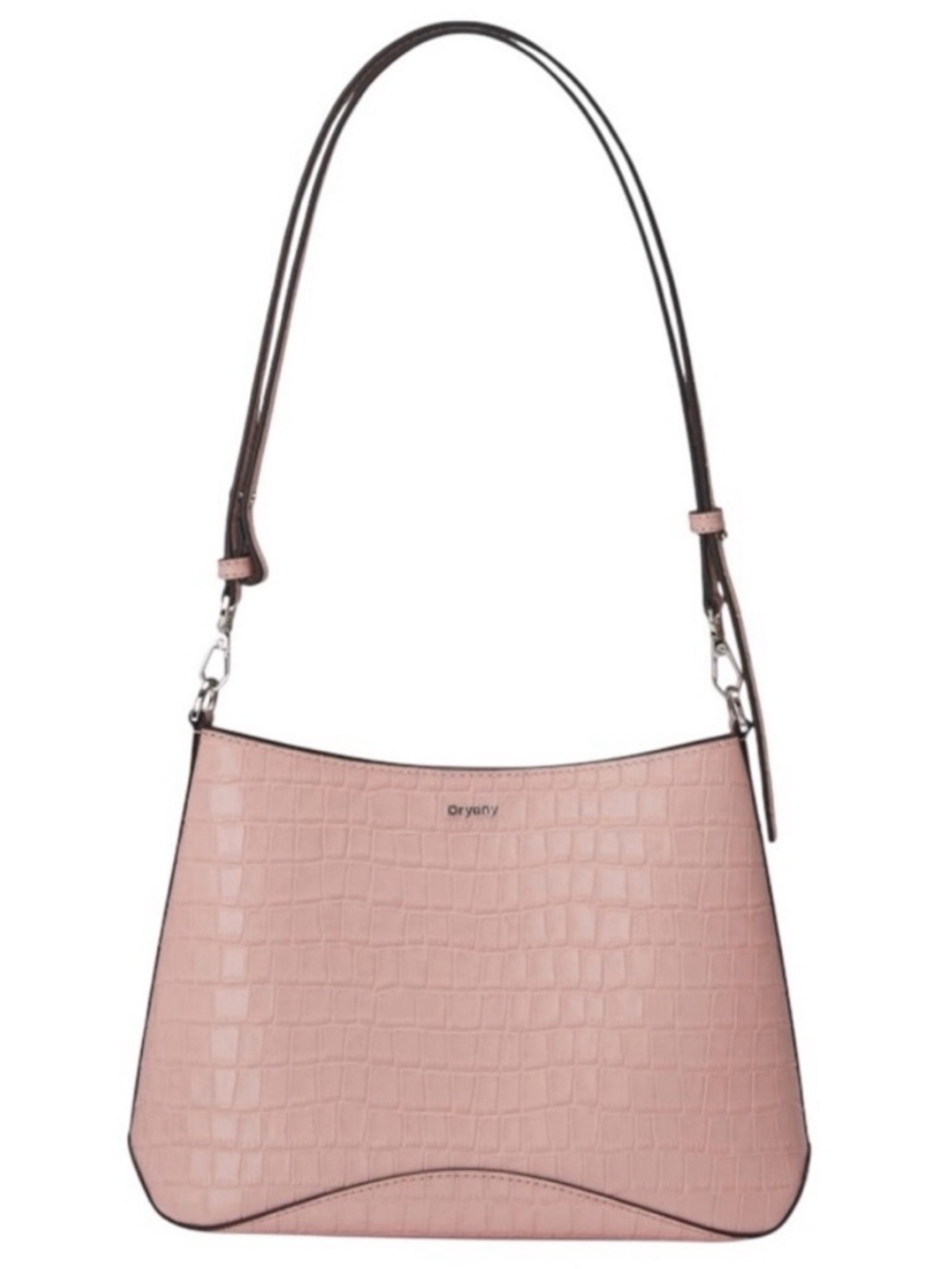 NWT Oryany Focus Mini Croc-Embossed Leather Crossbody Bag in Vintage Pink